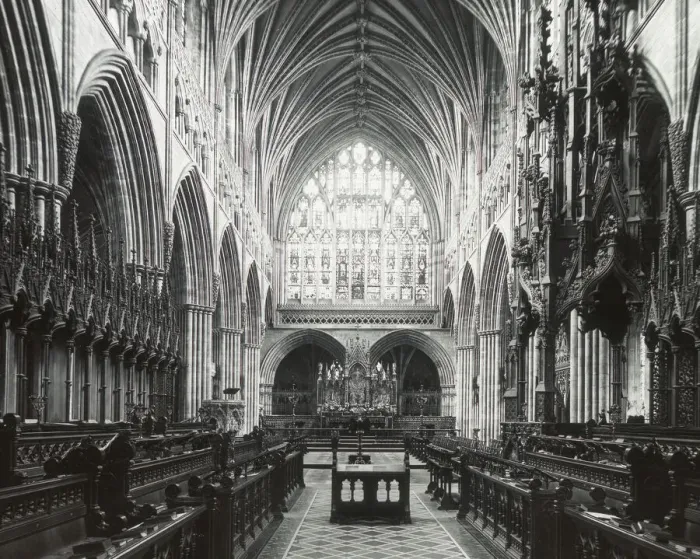 Framed Print : The Choir, Exeter Cathedral, looking east Framed Print : The Choir, Exeter Cathedral, looking east