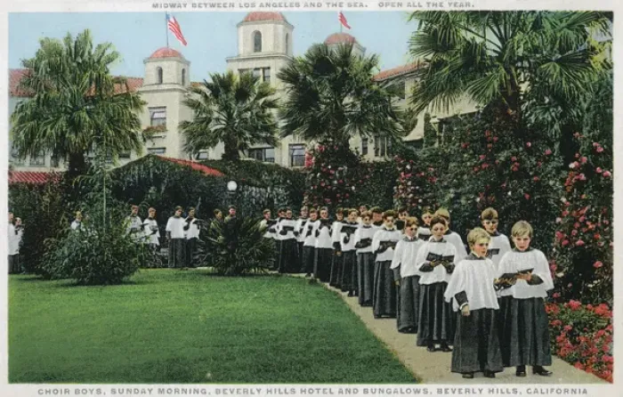 Framed Print : Choirboys, Beverly Hills Hotel, Hollywood, USA Framed Print : Choirboys, Beverly Hills Hotel, Hollywood, USA