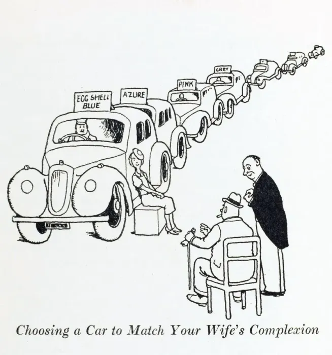 Framed Print : Choosing a car to match your wifes complexion / W Heath Rob Framed Print : Choosing a car to match your wifes complexion / W Heath Rob