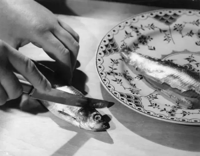 Framed Print : Chopping Off a Fish Head Framed Print : Chopping Off a Fish Head