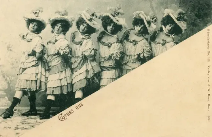 Framed Print : Chorus Line of German Dancing Girls Framed Print : Chorus Line of German Dancing Girls