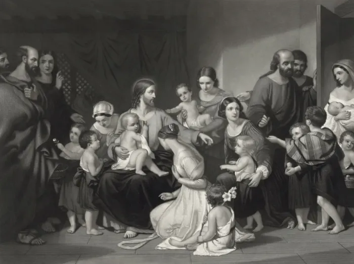 Framed Print : Christ blessing little children Framed Print : Christ blessing little children