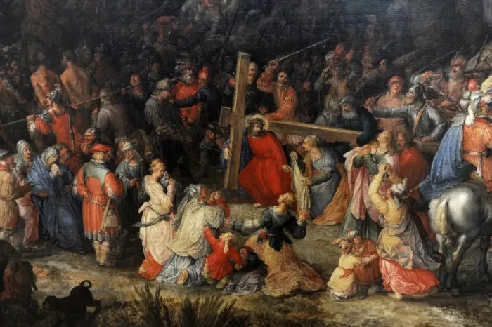 Framed Print : Christ carrying the cross by David Vinckboons (1578-1629) Framed Print : Christ carrying the cross by David Vinckboons (1578-1629)
