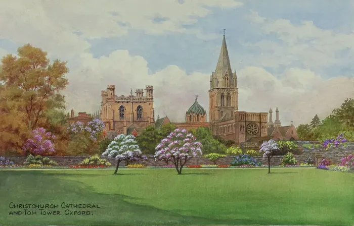 Framed Print : Christ Church Cathedral and Tom Tower, Oxford, Oxfordshire Framed Print : Christ Church Cathedral and Tom Tower, Oxford, Oxfordshire