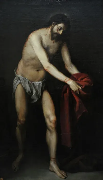 Framed Print : Christ collecting his vestments, ca. 1646, by Alonso Cano