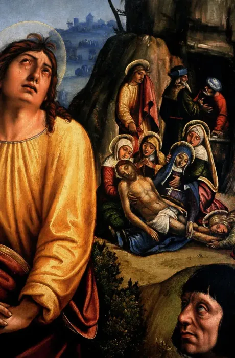 Framed Print : Christ on the cross, the Three Marys on mourning by John Framed Print : Christ on the cross, the Three Marys on mourning by John