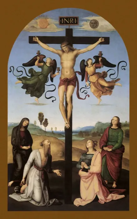 Framed Print : Christ on the Cross with the Virgin Date: 1502 Framed Print : Christ on the Cross with the Virgin Date: 1502