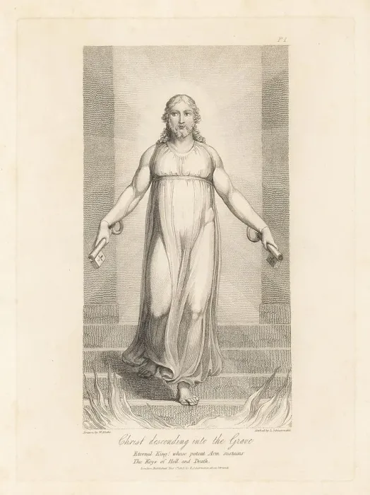 Framed Print : Christ descending into the Grave (Plate I) Framed Print : Christ descending into the Grave (Plate I)