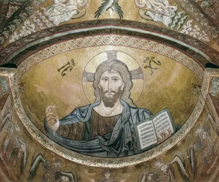 Framed Print : Christ Pantocreator. 1148. ITALY. Cefal Framed Print : Christ Pantocreator. 1148. ITALY. Cefal