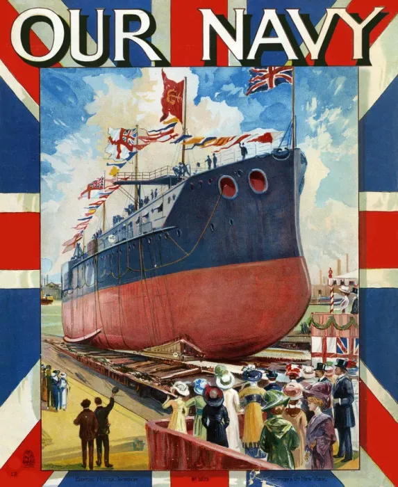 Framed Print : Christening a Ship before she is launched - Our Navy cover Framed Print : Christening a Ship before she is launched - Our Navy cover