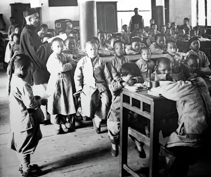 Framed Print : Christian mission school children, China, early 1900s Framed Print : Christian mission school children, China, early 1900s