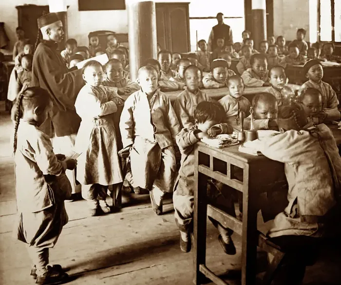 Framed Print : Christian mission school children, China, early 1900s Framed Print : Christian mission school children, China, early 1900s