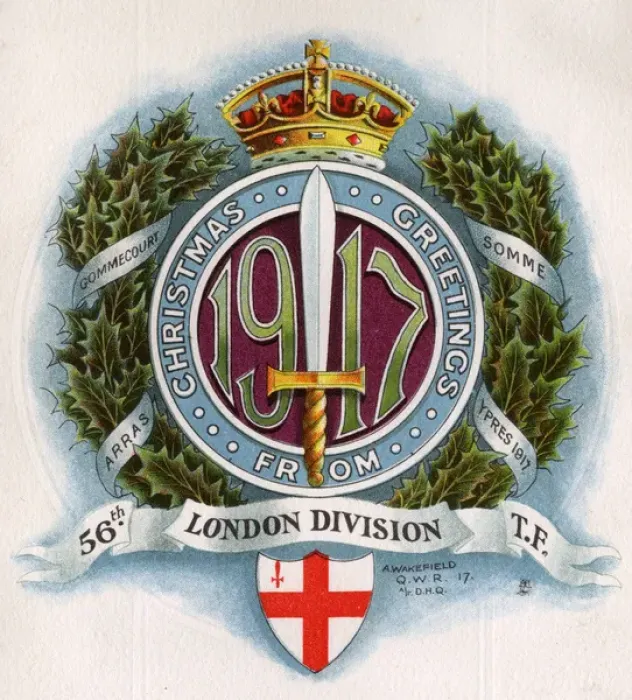 Framed Print : Christmas card, 56th London Division Territorial Force Framed Print : Christmas card, 56th London Division Territorial Force