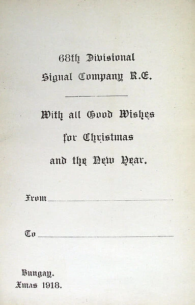 Christmas Card 68th Divisional Signal Company
