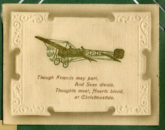 Framed Print : Christmas card, early aeroplane Framed Print : Christmas card, early aeroplane