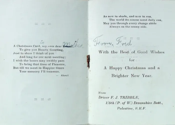 Framed Print : Christmas card - Egyptian Expeditionary Force - WWI era Framed Print : Christmas card - Egyptian Expeditionary Force - WWI era