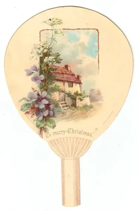 Framed Print : Christmas card in the form of a fan Framed Print : Christmas card in the form of a fan
