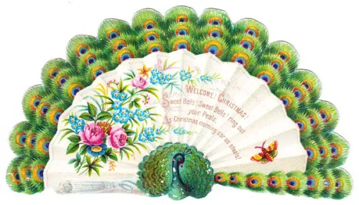 Framed Print : Christmas card in the form of a fan Framed Print : Christmas card in the form of a fan