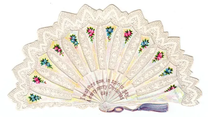 Framed Print : Christmas card in the form of a fan Framed Print : Christmas card in the form of a fan