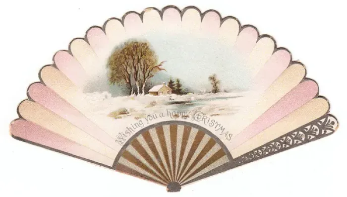 Framed Print : Christmas card in the form of a fan Framed Print : Christmas card in the form of a fan