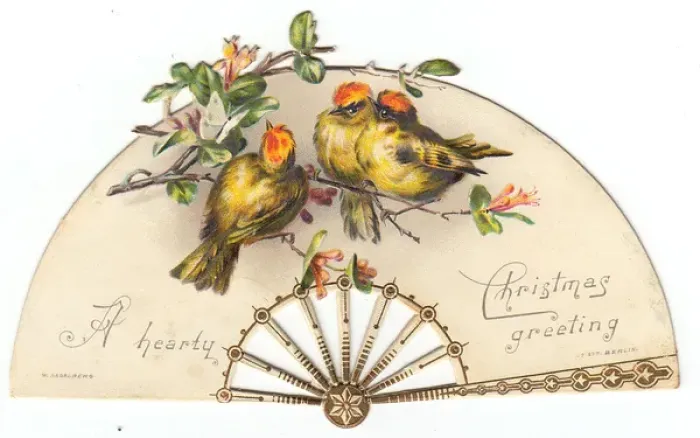 Framed Print : Christmas card in the form of a fan Framed Print : Christmas card in the form of a fan