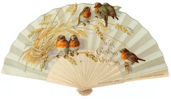 Framed Print : Christmas card in the form of a fan Framed Print : Christmas card in the form of a fan