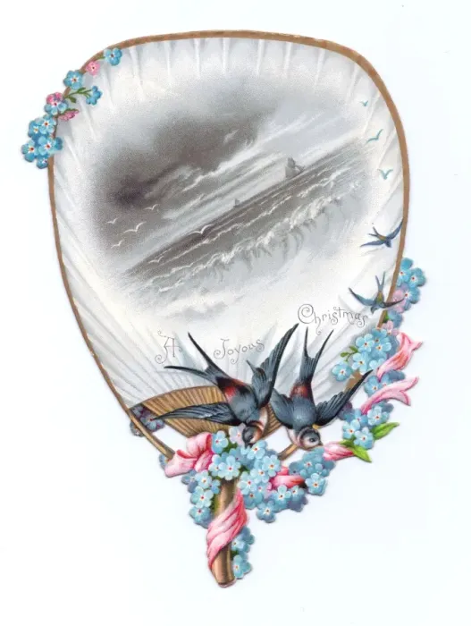 Framed Print : Christmas card in the form of a fan Framed Print : Christmas card in the form of a fan