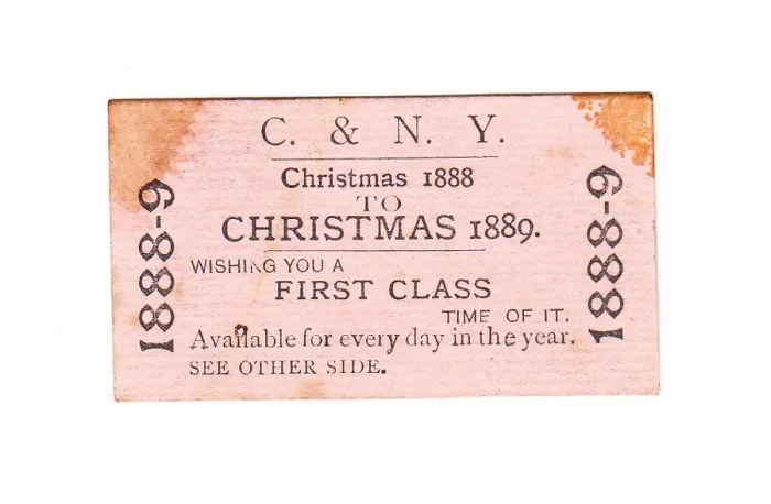 Framed Print : Christmas card in the form of a railway ticket Framed Print : Christmas card in the form of a railway ticket