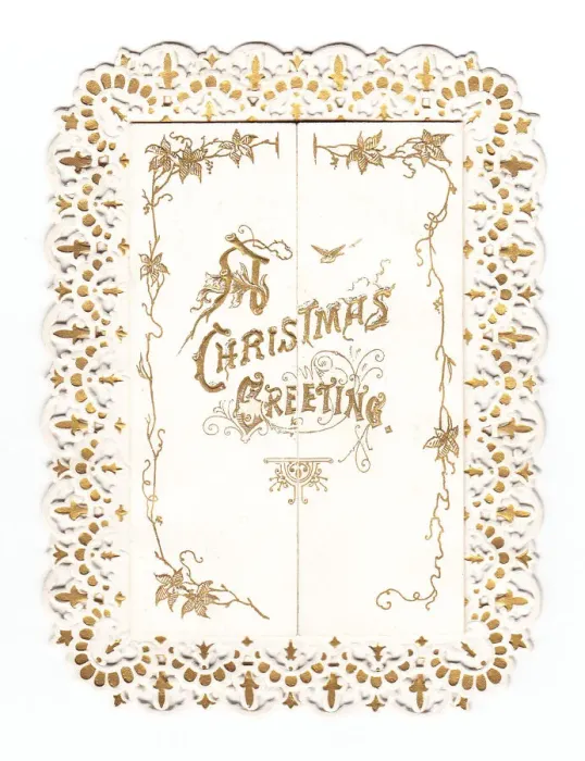 Framed Print : Christmas card with gold and white design Framed Print : Christmas card with gold and white design