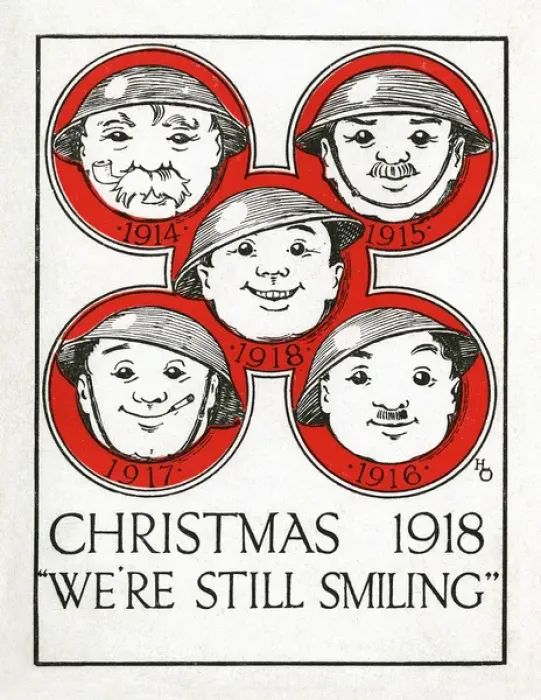 Framed Print : Christmas card by H L Oakley for the 32nd Division, Dec 1918 Framed Print : Christmas card by H L Oakley for the 32nd Division, Dec 1918