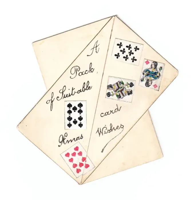 Framed Print : Christmas card with playing cards Framed Print : Christmas card with playing cards