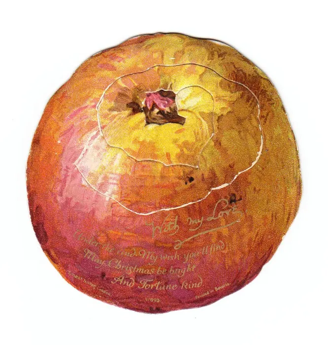Framed Print : Christmas card in the shape of an apple Framed Print : Christmas card in the shape of an apple