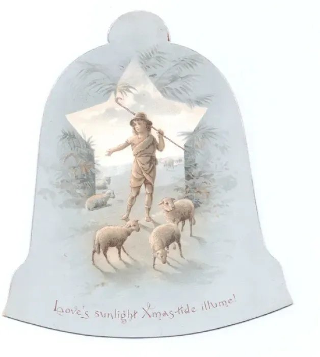 Framed Print : Christmas card in the shape of a bell Framed Print : Christmas card in the shape of a bell