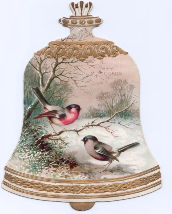 Framed Print : Christmas card in the shape of a bell Framed Print : Christmas card in the shape of a bell