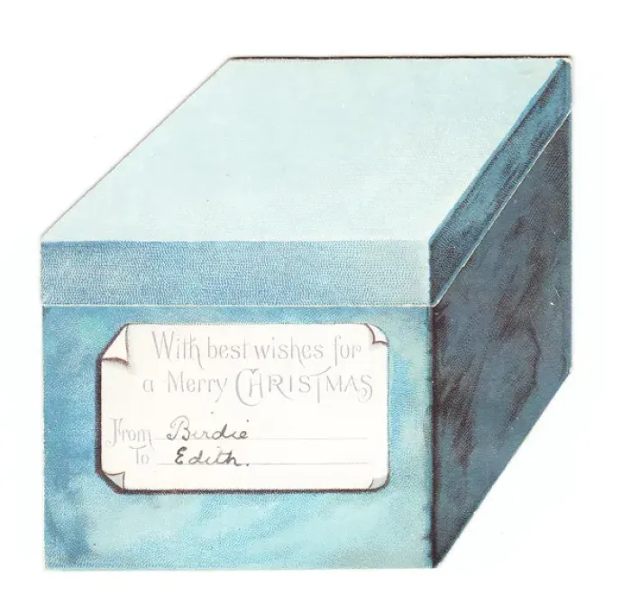 Framed Print : Christmas card in the shape of a box Framed Print : Christmas card in the shape of a box