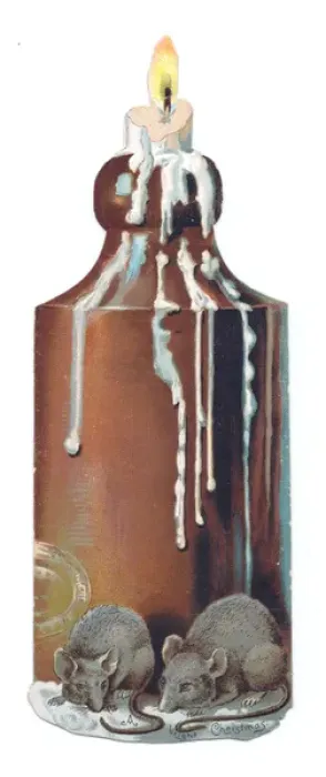 Framed Print : Christmas card in the shape of a candle in a bottle Framed Print : Christmas card in the shape of a candle in a bottle