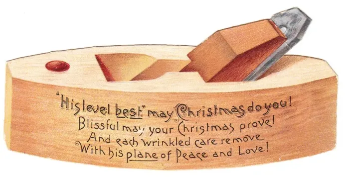 Framed Print : Christmas card in the shape of a carpenters plane Framed Print : Christmas card in the shape of a carpenters plane