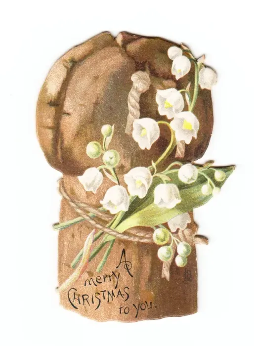 Framed Print : Christmas card in the shape of a champagne cork Framed Print : Christmas card in the shape of a champagne cork