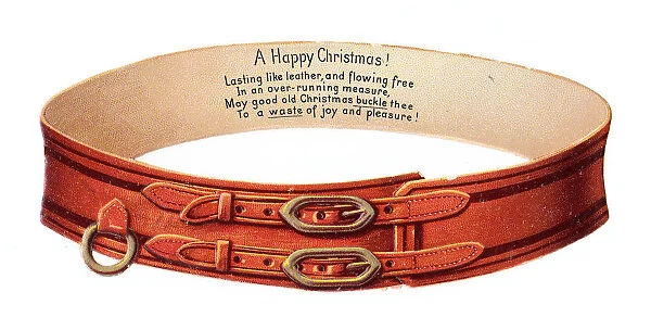 Christmas card in the shape of a collar or belt