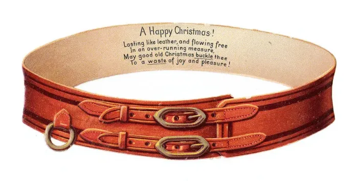 Framed Print : Christmas card in the shape of a collar or belt Framed Print : Christmas card in the shape of a collar or belt