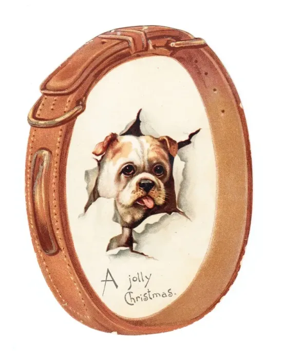 Framed Print : Christmas card in the shape of a dogs collar Framed Print : Christmas card in the shape of a dogs collar