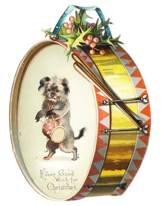 Framed Print : Christmas card in the shape of a drum Framed Print : Christmas card in the shape of a drum