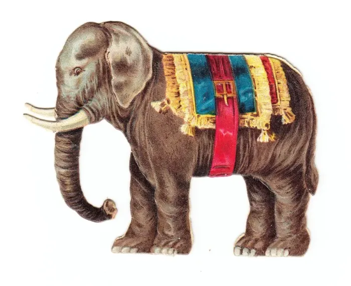 Framed Print : Christmas card in the shape of an elephant Framed Print : Christmas card in the shape of an elephant