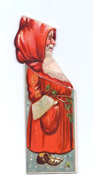 Christmas card in the shape of a Father Christmas