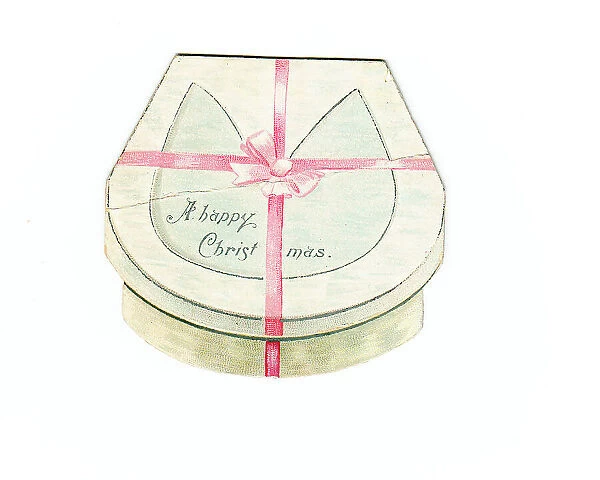Christmas card in the shape of a gift box