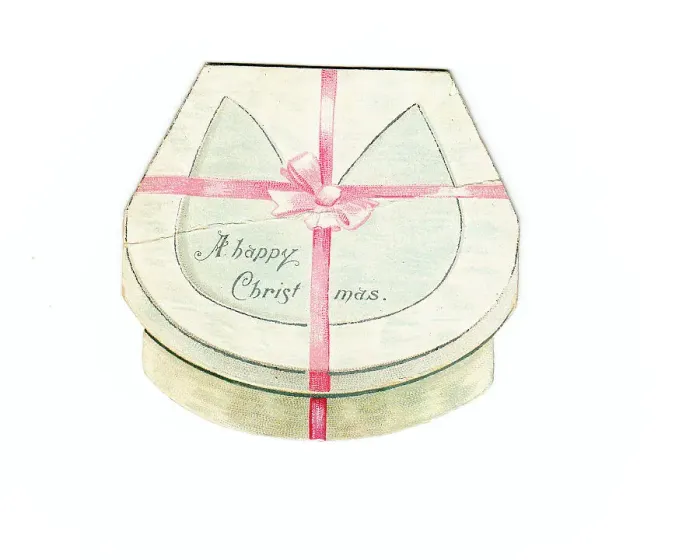 Framed Print : Christmas card in the shape of a gift box Framed Print : Christmas card in the shape of a gift box