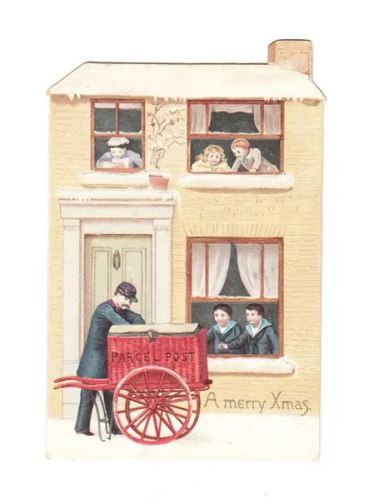 Framed Print : Christmas card in the shape of a house Framed Print : Christmas card in the shape of a house