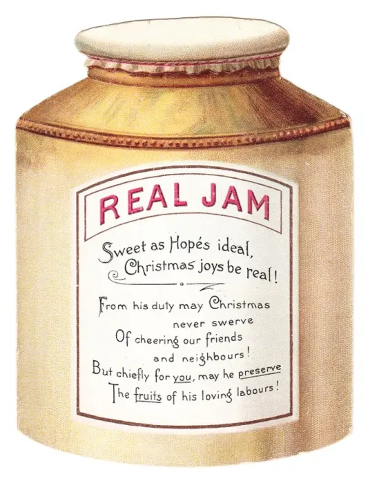 Framed Print : Christmas card in the shape of a jam pot Framed Print : Christmas card in the shape of a jam pot