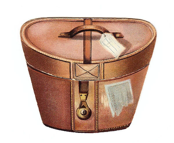 Christmas card in the shape of a leather hatbox