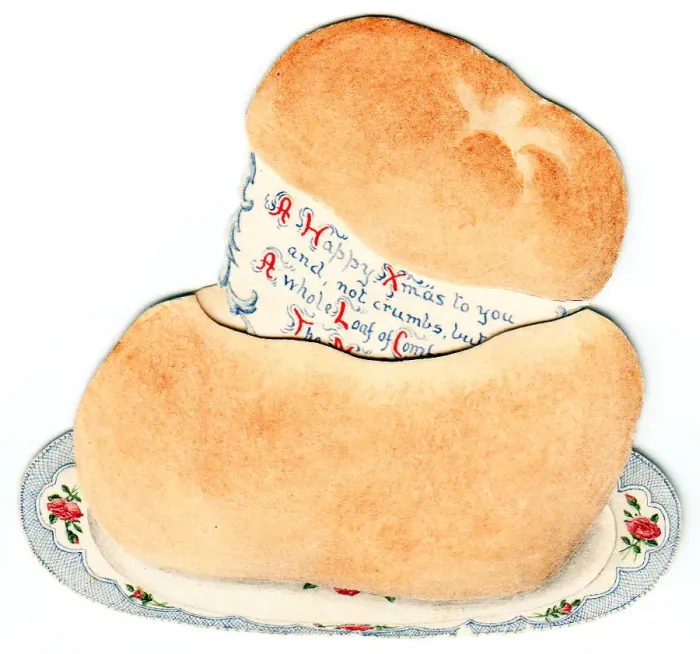 Framed Print : Christmas card in the shape of a loaf of bread Framed Print : Christmas card in the shape of a loaf of bread